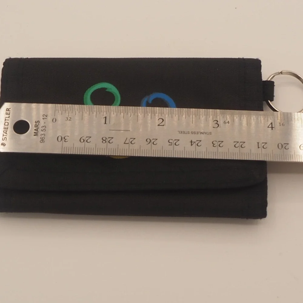 Vintage Walt Disney World Trifold Wallet Hook & Loop Closure Keyring Black